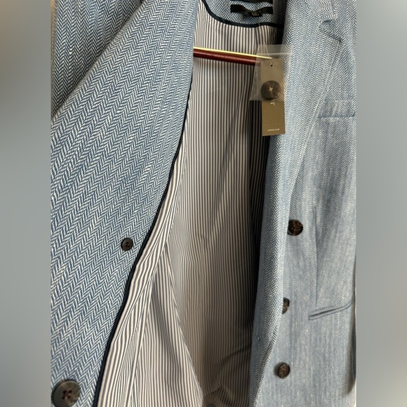 J.Crew Bristol Blazer Blue Italian Cotton-Linen Herringbone 00 - Picture 12 of 16